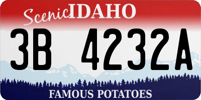 ID license plate 3B4232A