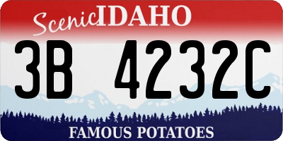 ID license plate 3B4232C