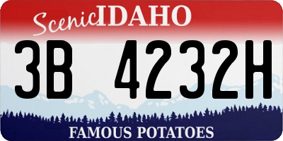 ID license plate 3B4232H