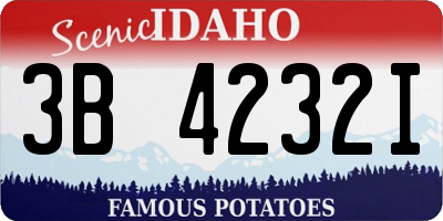 ID license plate 3B4232I