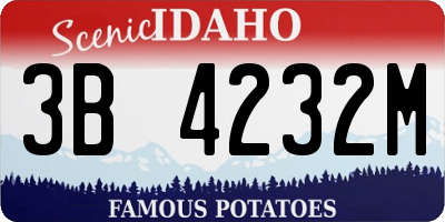 ID license plate 3B4232M