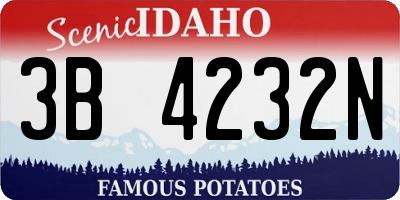ID license plate 3B4232N