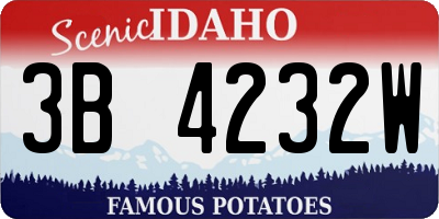 ID license plate 3B4232W