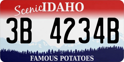 ID license plate 3B4234B