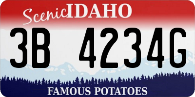 ID license plate 3B4234G
