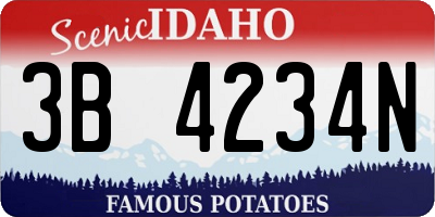ID license plate 3B4234N