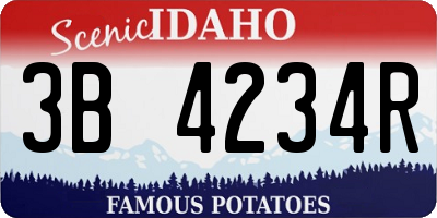 ID license plate 3B4234R