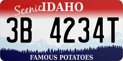 ID license plate 3B4234T