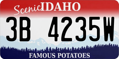 ID license plate 3B4235W