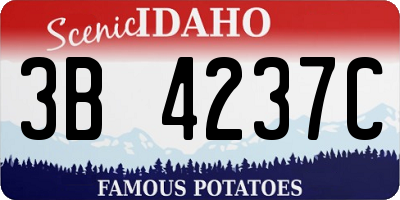 ID license plate 3B4237C