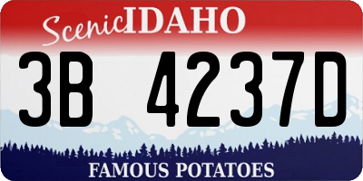 ID license plate 3B4237D