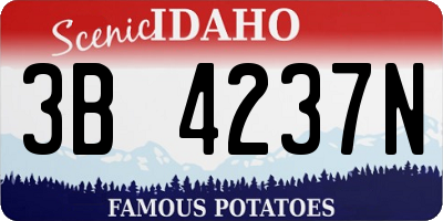 ID license plate 3B4237N
