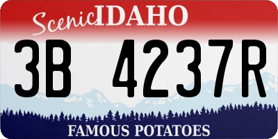 ID license plate 3B4237R