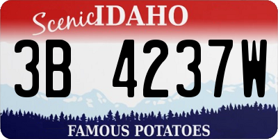 ID license plate 3B4237W