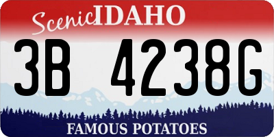 ID license plate 3B4238G
