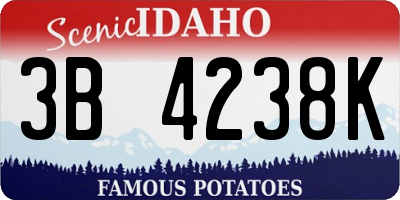 ID license plate 3B4238K