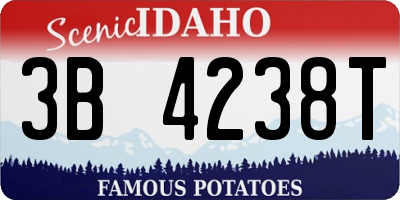 ID license plate 3B4238T