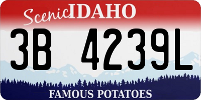 ID license plate 3B4239L