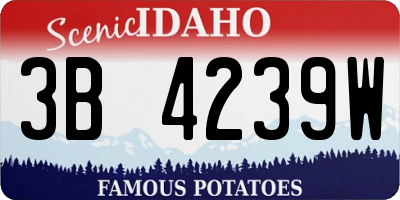 ID license plate 3B4239W