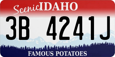 ID license plate 3B4241J
