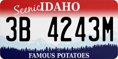 ID license plate 3B4243M