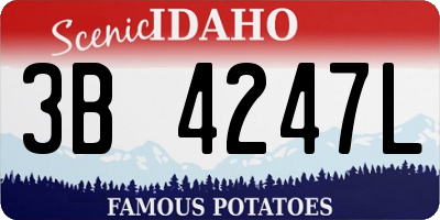 ID license plate 3B4247L