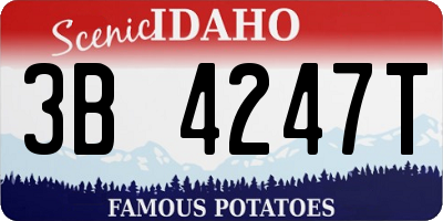 ID license plate 3B4247T