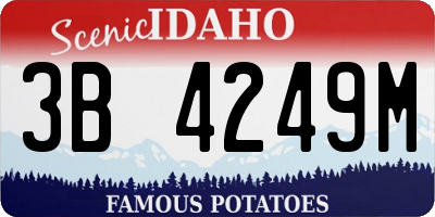 ID license plate 3B4249M