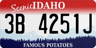 ID license plate 3B4251J