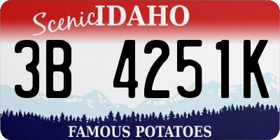 ID license plate 3B4251K