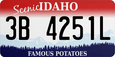 ID license plate 3B4251L