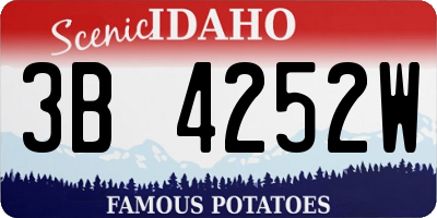 ID license plate 3B4252W