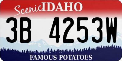 ID license plate 3B4253W