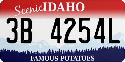 ID license plate 3B4254L