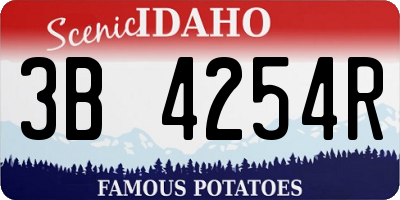 ID license plate 3B4254R