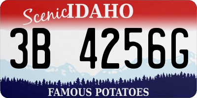 ID license plate 3B4256G
