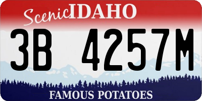 ID license plate 3B4257M