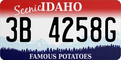 ID license plate 3B4258G