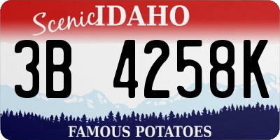 ID license plate 3B4258K