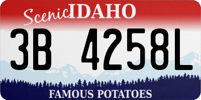 ID license plate 3B4258L