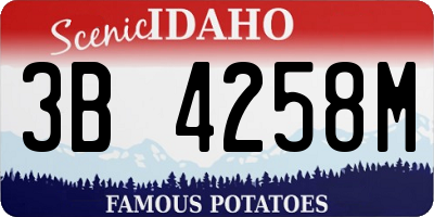 ID license plate 3B4258M