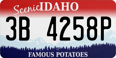 ID license plate 3B4258P