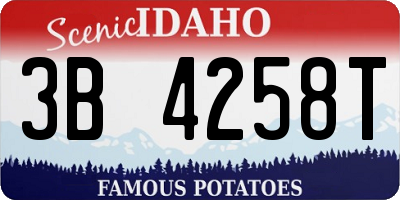 ID license plate 3B4258T
