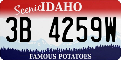 ID license plate 3B4259W