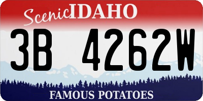 ID license plate 3B4262W