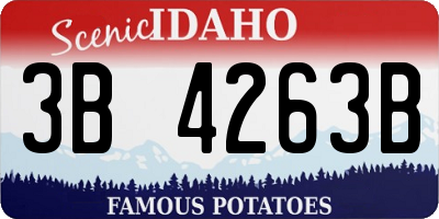 ID license plate 3B4263B
