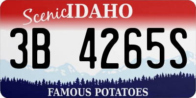 ID license plate 3B4265S