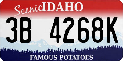ID license plate 3B4268K