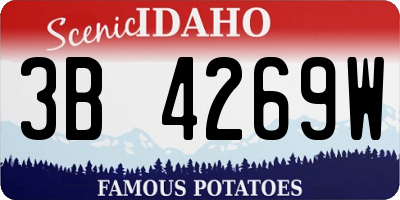 ID license plate 3B4269W