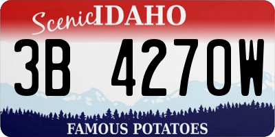ID license plate 3B4270W